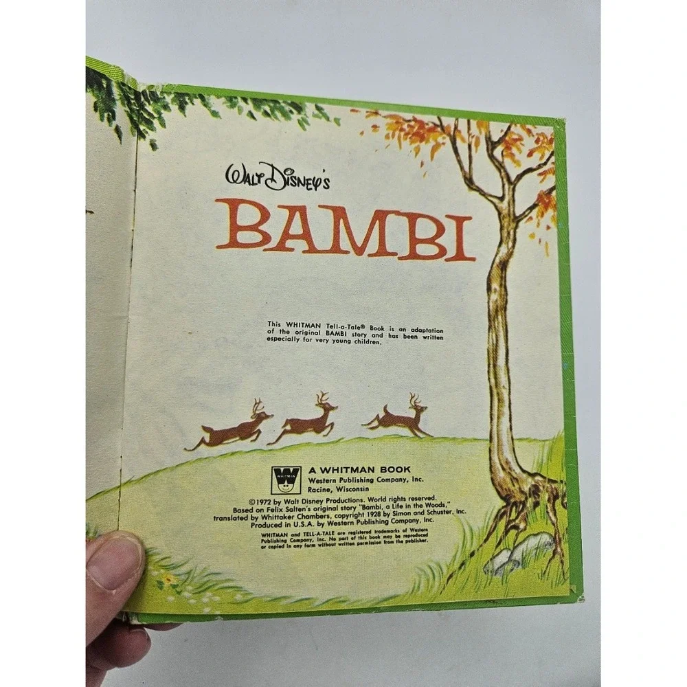 Vintage 1976 Walt Disney Bambi Whitman Tell-A-Tale Hardcover Children's Book